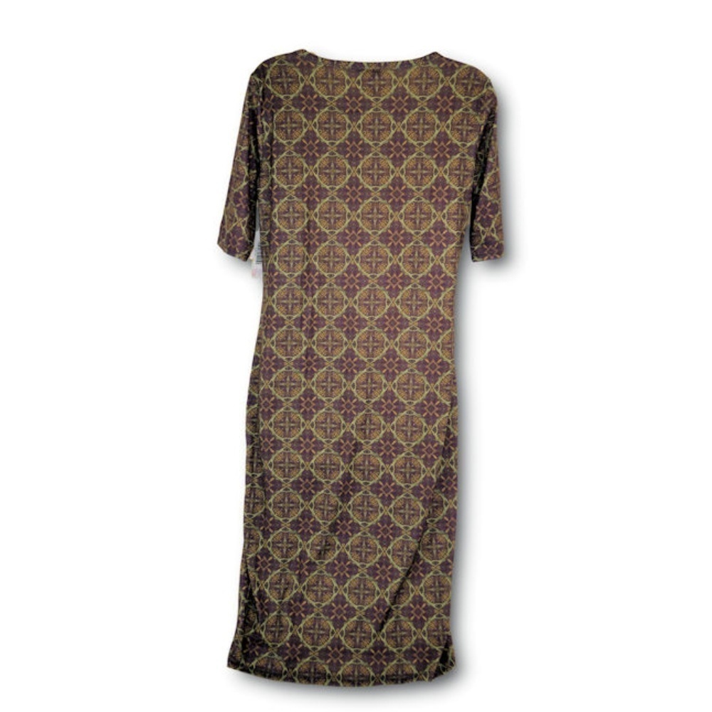 Lularoe Julia Brown Geometric Patterned Dress M N… - image 2